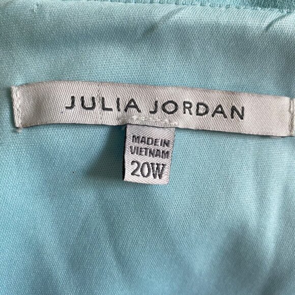 Julia Jordan One Strap Ruffle Shoulder Dress, Light Blue Women's Size 20W - Picture 8 of 10